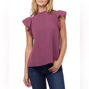 NWT JOE'S JEANS  Gauze Flutter Sleeve Top in Violet Quartz Size Medium